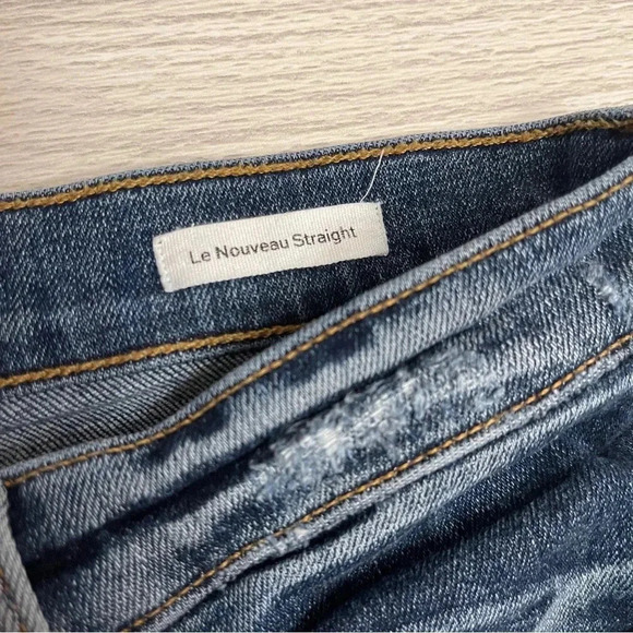 Frame Denim Le Nouveau Straight Split Front Sheffield Raw Hem Jeans Size 28 - Picture 7 of 16